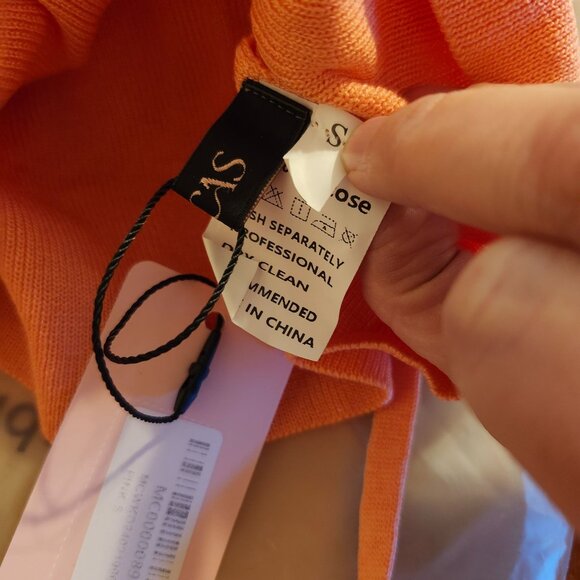 Micas Women's Small Color Block Backless Cami Knit Maxi Dress Pink Peach White - Picture 6 of 7